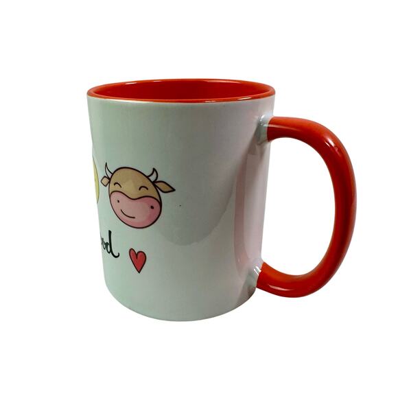 3/$20 Orca Coatings Friends Not Food Animals White Orange Ceramic Coffee Mug - Picture 3 of 7